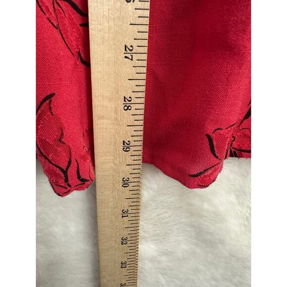 Alfred Dunner Red Floral Burnout Button Top 22W 2X Classy Mature - Picture 8 of 10